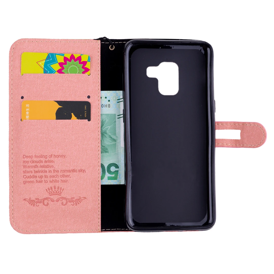Для Samsung Galaxy A3 A5 A6 A8 J3 J4 J5 J6 модный кожаный чехол для телефона стойка роскошный
