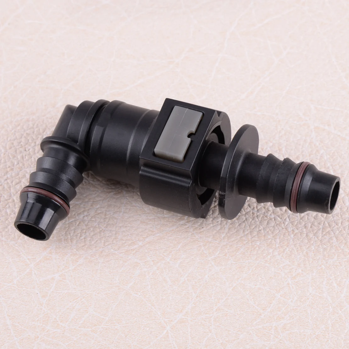 

CITALL Male 11.8MM SAE & Female 3/8" 10MM Elbow Quick Release Disconnect Connector for Nylon Fuel Line Rubber Hose Coupler