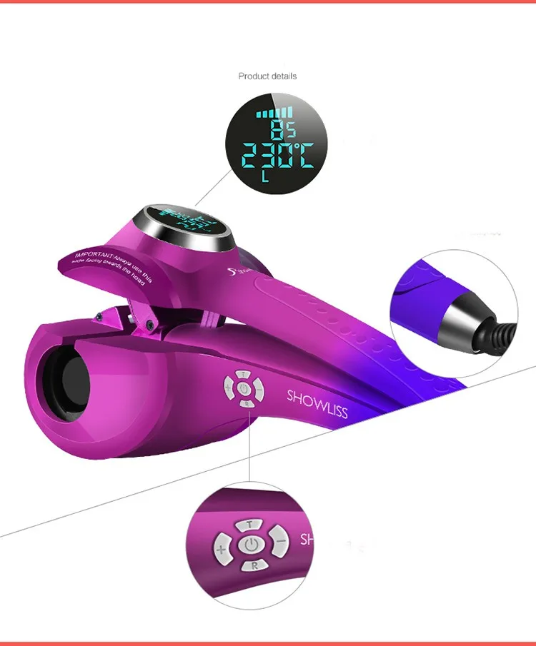 2016 Brushless New LED With Screen Hair Curler Styler Heating Styling Tools Automatic Curl Roller Curling Wand GMR1 |