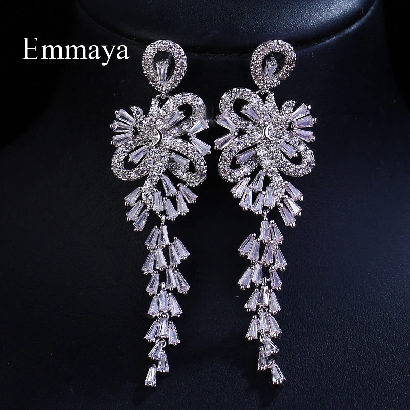 Серьги Emmaya с фианитами женские элегантные ювелирные украшения для ушей