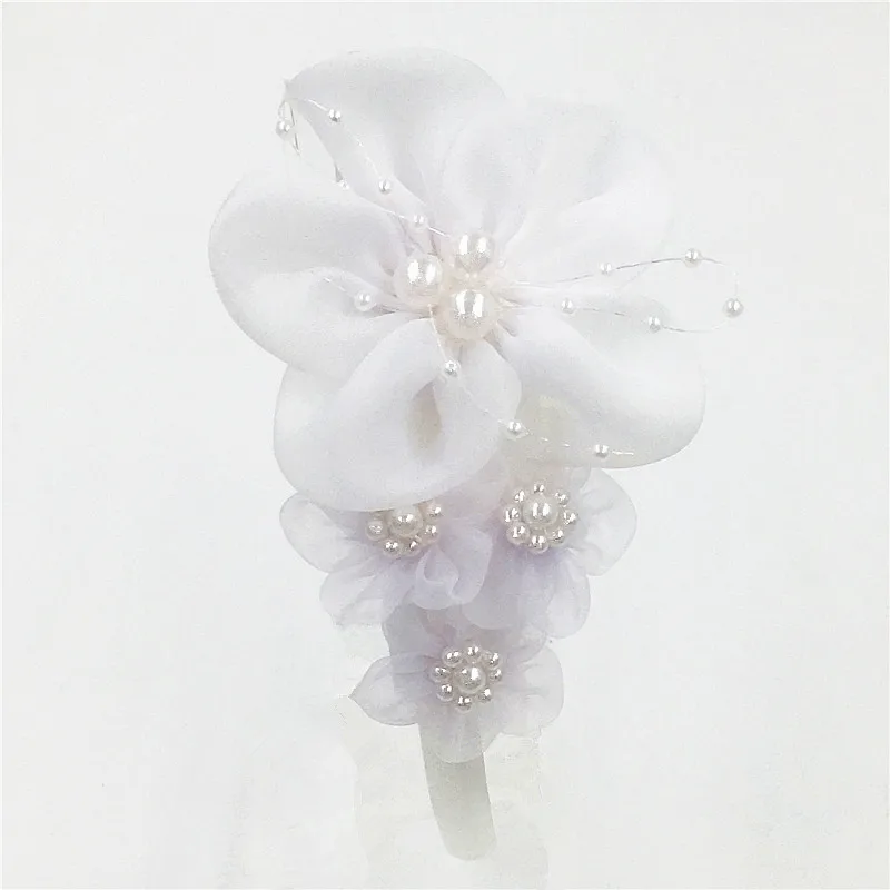 Модная резинка для волос обруч головной убор цветочные кружевные цветы из шифона