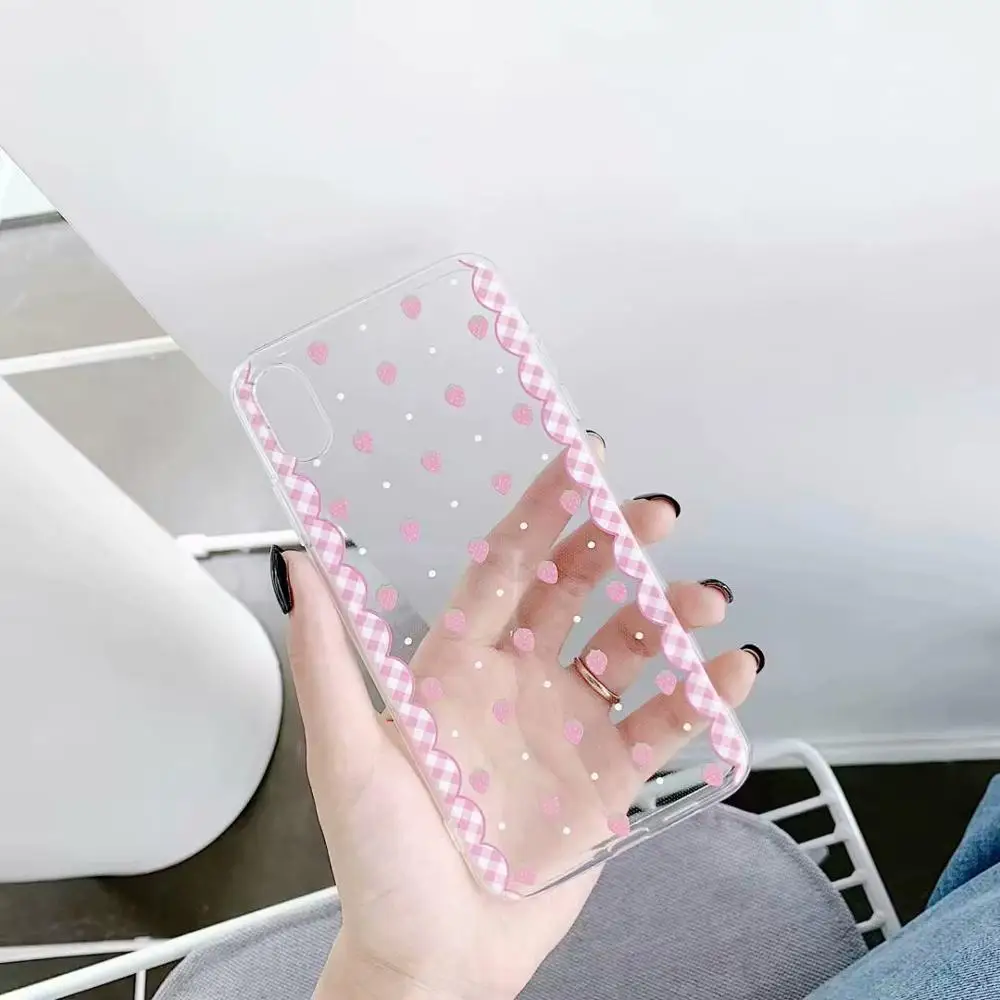 ORYKSZ прекрасный клубничный волновой Телефон чехол для iPhone 8 7 6 6s Plus X XR Xs