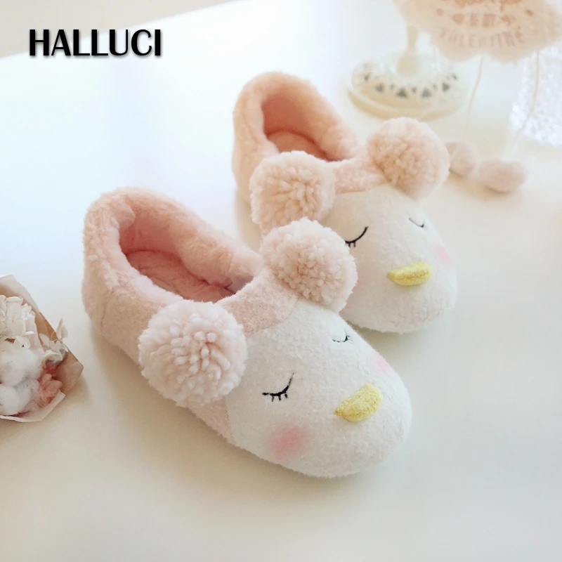 

Cute sheep warm winter shoes women slippers plush couples home women shoes soft bottom kawaii sheep indoor slippers