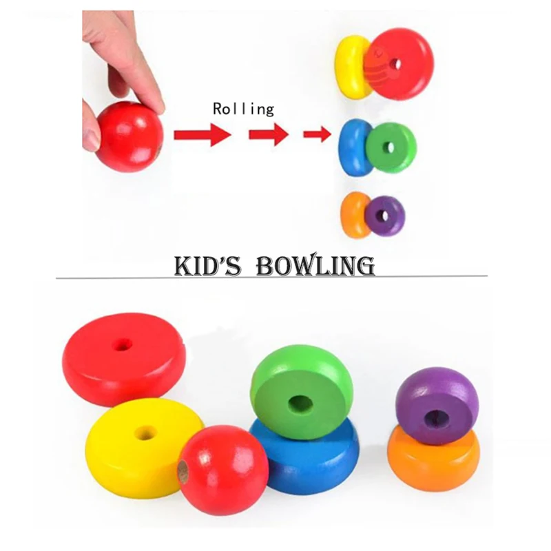 XB Wood Toy Wooden Colorful Stacking Stack Rainbow Tower Ring Educational Learning Donut for Kids -45 | Игрушки и хобби