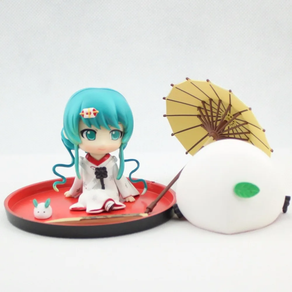 Аниме Рисунок 10 см 4 шт./компл. Hatsune Miku Снежная Мику клубника белое кимоно Ver. ПВХ