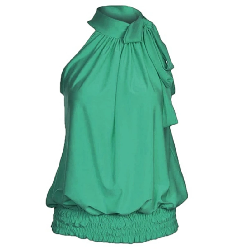 Женская Сексуальная Повседневная плиссированная майка с лямкой на шее и