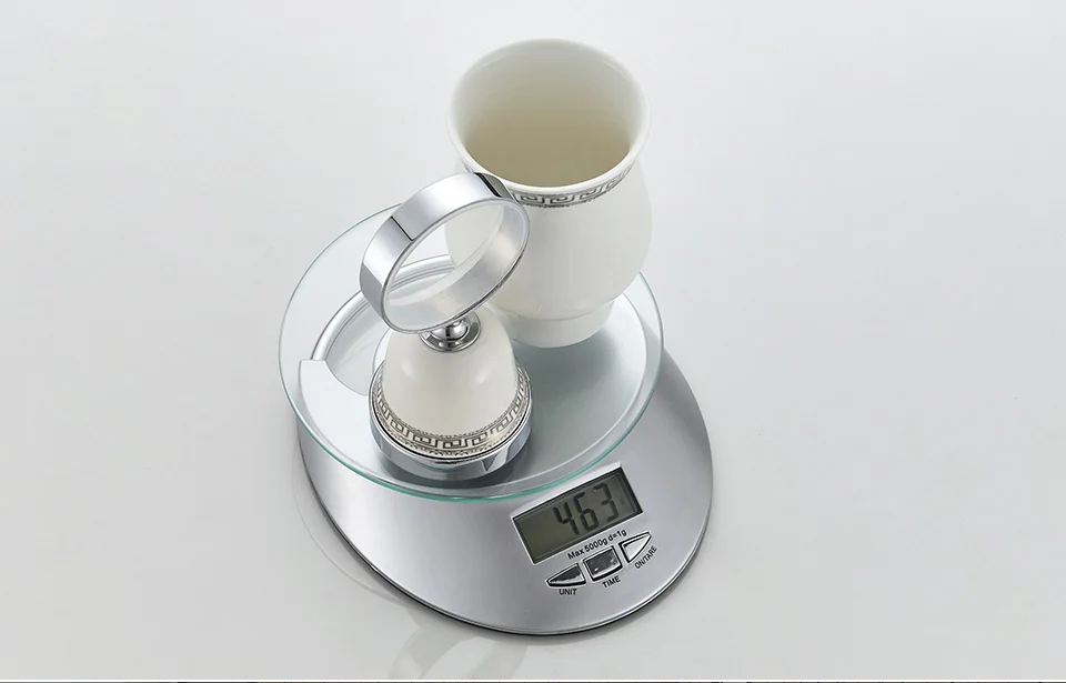 LEDEME Wall mounted Toothbrush Ceramic Cup Holder Soild Chrome Bathroom Accessories Wall Decoration Cup Tumbler Holder L3606