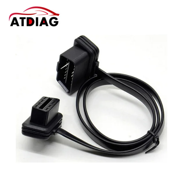 Плоский+ тонкий, как лапша OBDII OBD 2 OBD2 16 Pin ELM327 Мужской Двойной Женский Y сплиттер локоть удлинитель соединительный кабель