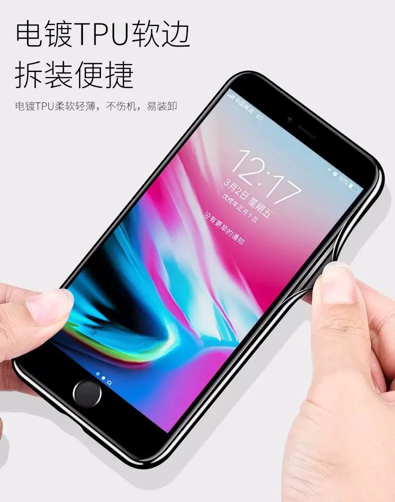 Чехол для Телефона iphone 7 плюс 8 plus X Площадь синий Стекло оболочки звезды Лось волк