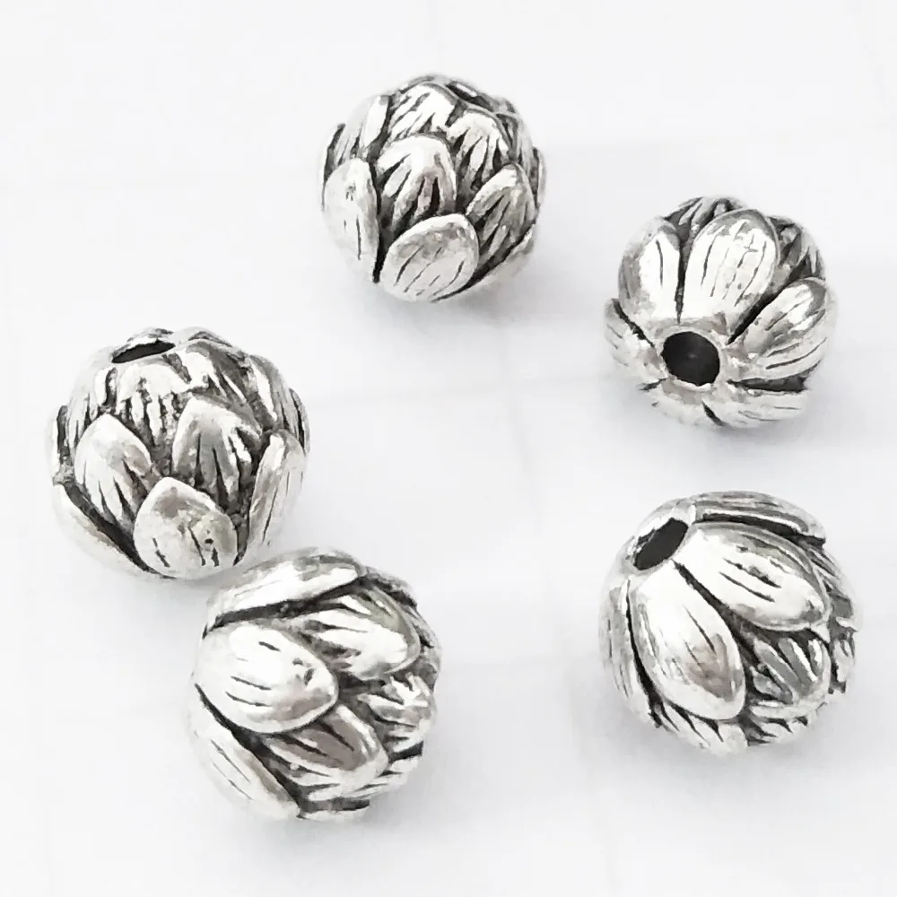 10Pcs/Lot Flowers Lotus Beads 9MM DIY Charms Bracelet Necklace For Jewelry Making Accessories | Украшения и аксессуары