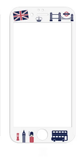 

Beautiful Cute Carton and Flower Design 3D Embossed Painted Full Screen Carbon Fiber Tempered Film For iPhone 8 8 plus