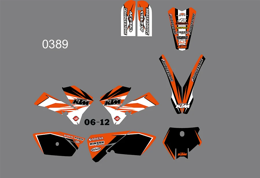 0389 6 видов стилей команда графика фоны наклейки для KTM SX 85 2006 2007 2008 2009 2010 2011 2012 - Цвет: 0389