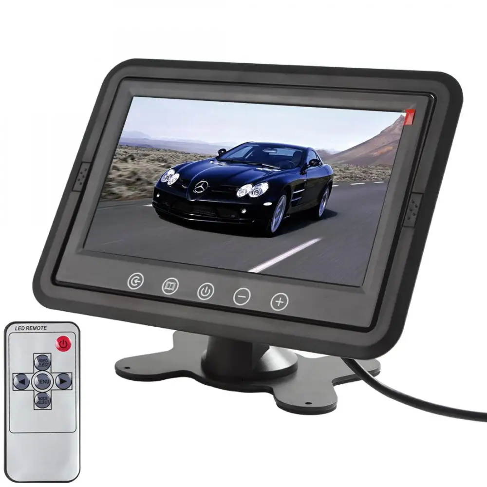 

7 Inch Color TFT LCD DC 12V Car Monitor Rear View Headrest Display with 2 Channels Video Input for DVD VCD Reversing Camera