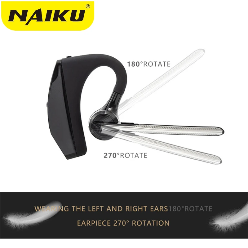 NAIKU Bluetooth наушники Handsfree Ear Hook беспроводные гарнитуры V4.1 шумоподавление HD микрофон