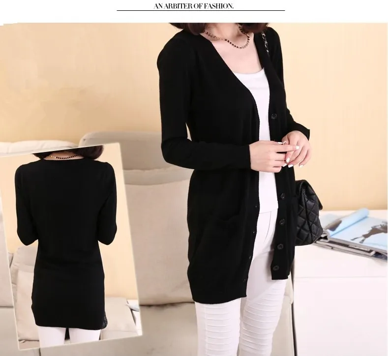 Женская одежда 2019 мягкое и удобное пальто Женский вязаный длинный кардиган на