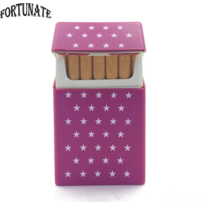 Вмещает 20 сигарет силиконовый чехол для с фиолетовыми звездами Модный