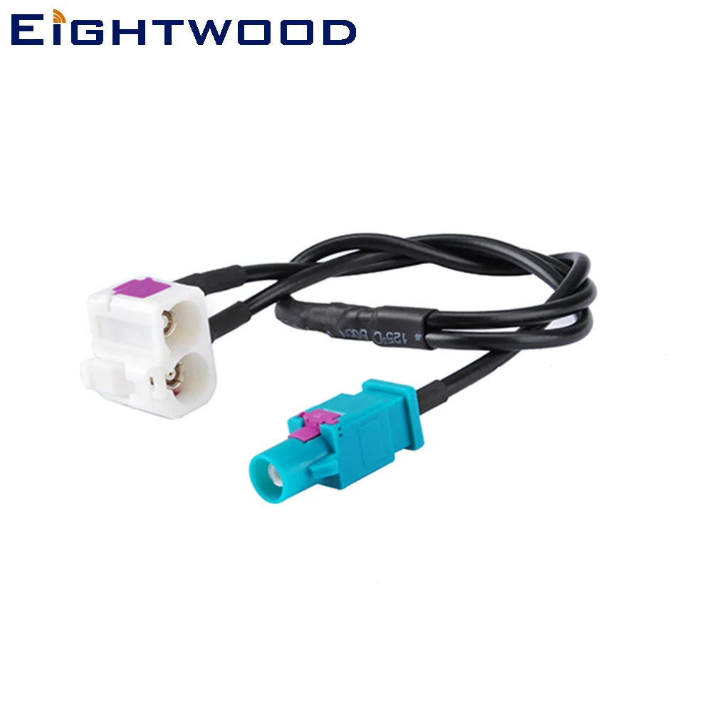 

Eightwood Fakra Cable B Двойной гнездовой прямоугольный кабель Fakra Z Pigtail RG174 30 см для автомобильного радио с Phantom, настраиваемый