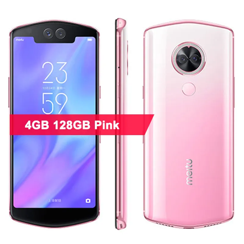 4G 128G Pink Meitu T9 мобильного телефона 5,8" 18,7: 9 4 Гб Оперативная память 128 Гб Встроенная память Snapdragon 660 Octa Core 4 камеры 12,0+ 5,0 Мп 2900 мАч для смартфонов - Цвет: 4G 128G Pink