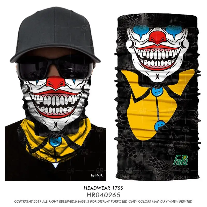 3D череп бандана клоуна Мужская Волшебная Военная Шея Gaiter Facemask на открытом воздухе Велоспорт Рыбалка Байкерская бандана шарф-лента Лыжная маска - Цвет: HR040965