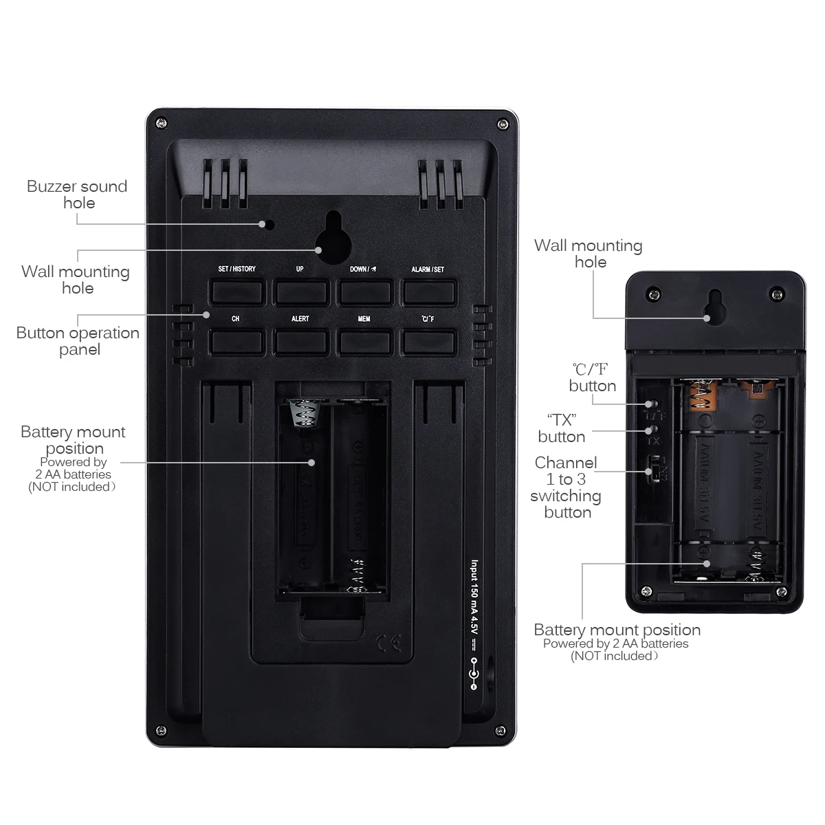 Floureon Беспроводная Цветовая Погодная станция с In/наружная температура влажность