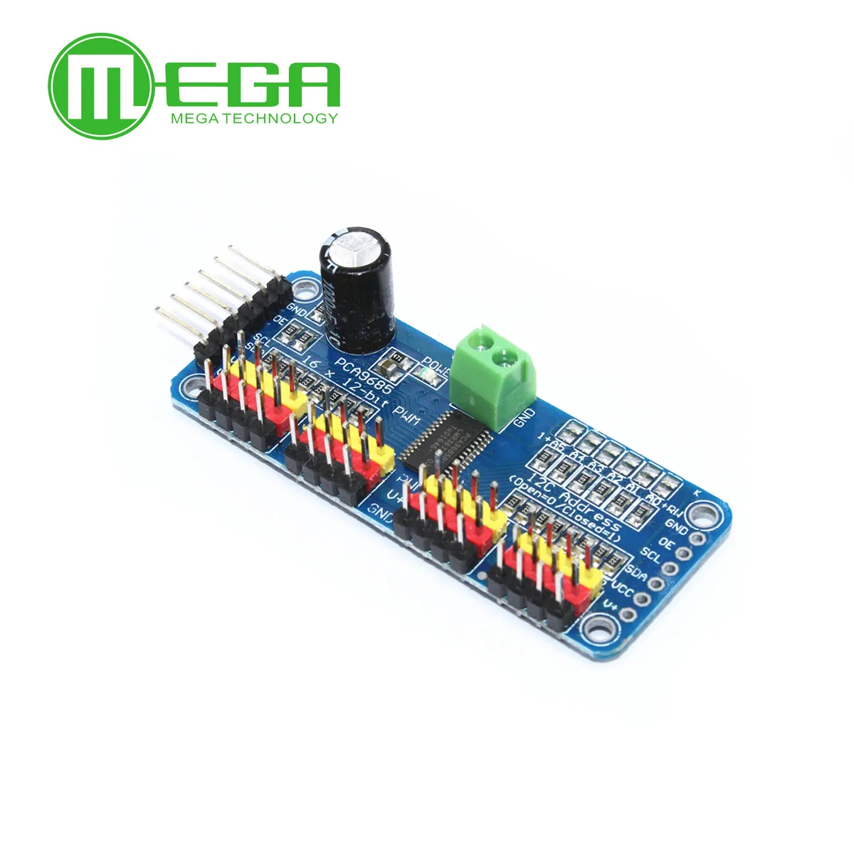 16 канальный 12 битный модуль PWM/Servo Driver I2C интерфейса PCA9685 для arduino или Raspberry pi shield module