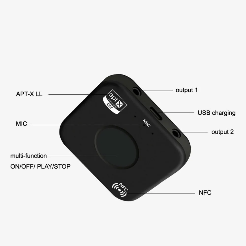 Новый Беспроводной Аудио приемник адаптер B7 плюс APT X nfc низкой задержкой микрофон