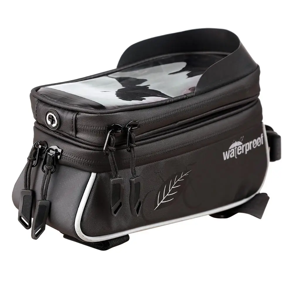 Mountain Road Bike Handlebar Bag Bicycle Cycling Waterproof Front Frame PVC Roll Top Design Pannier Basket | Спорт и развлечения