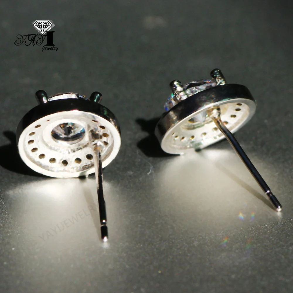 Ювелирные изделия YaYI Мода Принцесса 5.9CT серебро белый циркон Цвет Длинные серьги