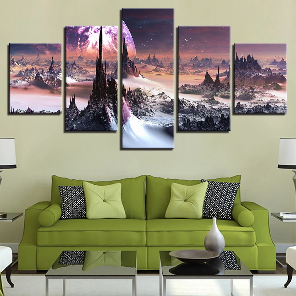 Sydney City Building picture color New York london farmhouse decor framed wall art pictures for living room 5 Panel Abstract 60 | Дом и сад