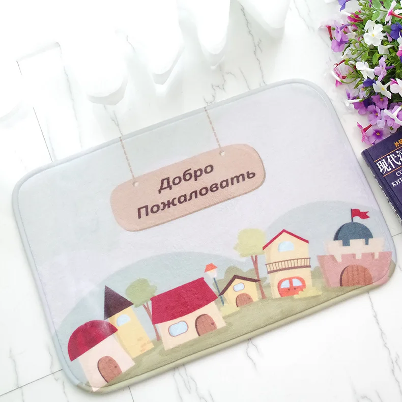 Добро пожаловать, красный дверной коврик, домашний входной коврик, ванная комната, противоскользящий дверной коврик, мягкий фланелевый Впитывающий Коврик, Декоративный Напольный Коврик - Цвет: 11