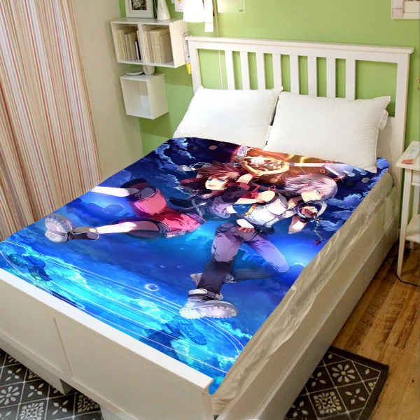 

Oct. Home Textile Kingdom Hearts Anime Sora Riku 120*200CM Flannel Fabric Single-layer Blanket #36758