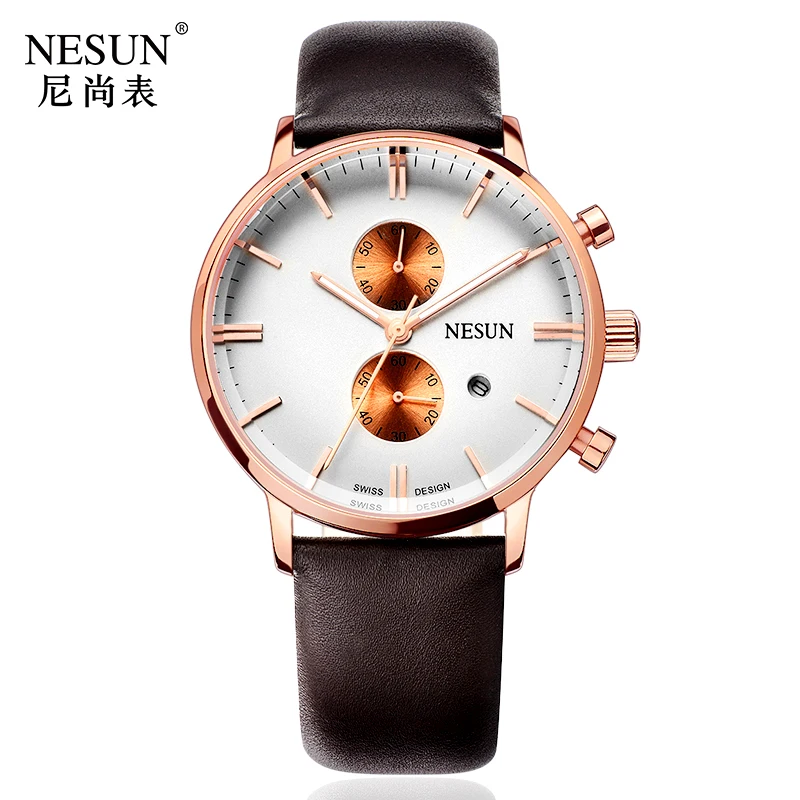 

Nesun Men's Watches Brand Luxury Japan Import Quartz movement Watch Men Chronograph Wrist clock Waterproof reloj hombre N8601-3