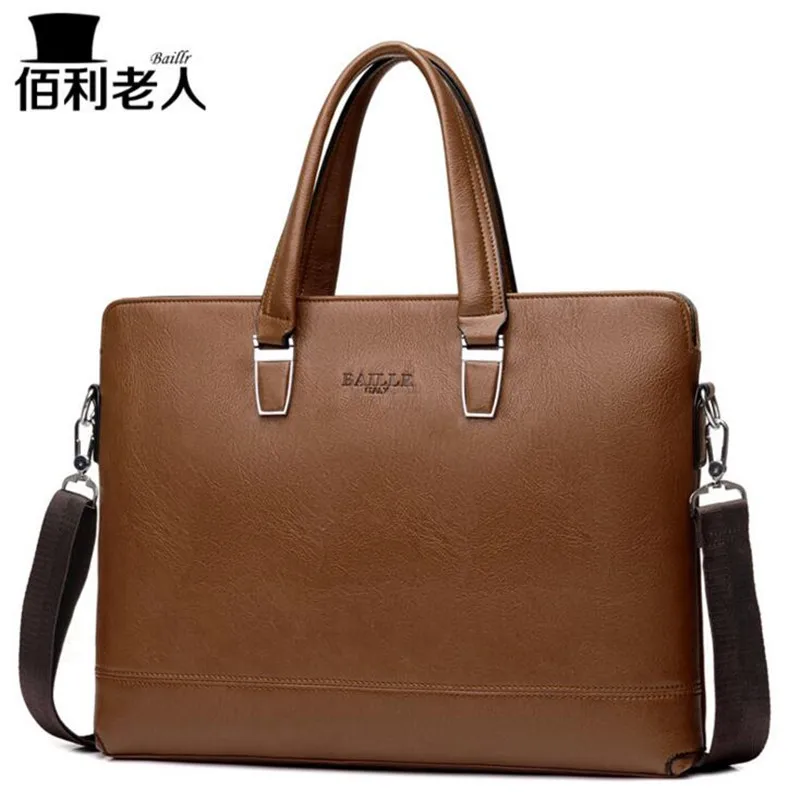 Модный простой мужской портфель BAILLR от известного бренда деловая сумка из