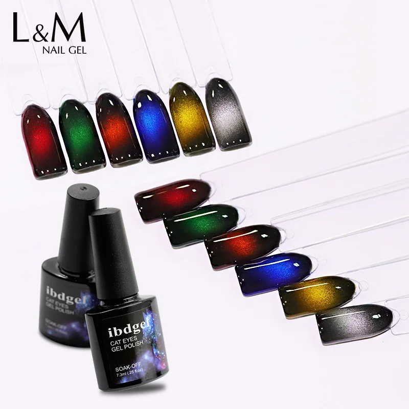 

12 pcs ibdgel Gem Cat Eye nail soak off UV LED 7.3 ml gel polish vernish fake nails accessories decorations for manicure