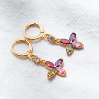 4 color dangle earrings yellow gold filled beautiful womens girls earrings gift