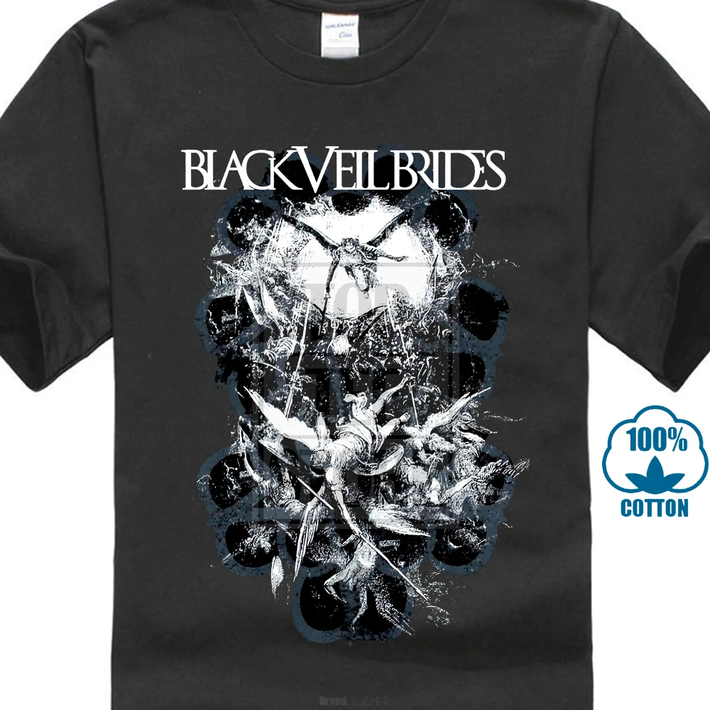 Черная вуаль невесты Мужская футболка Небесный Ангел битва Bvb