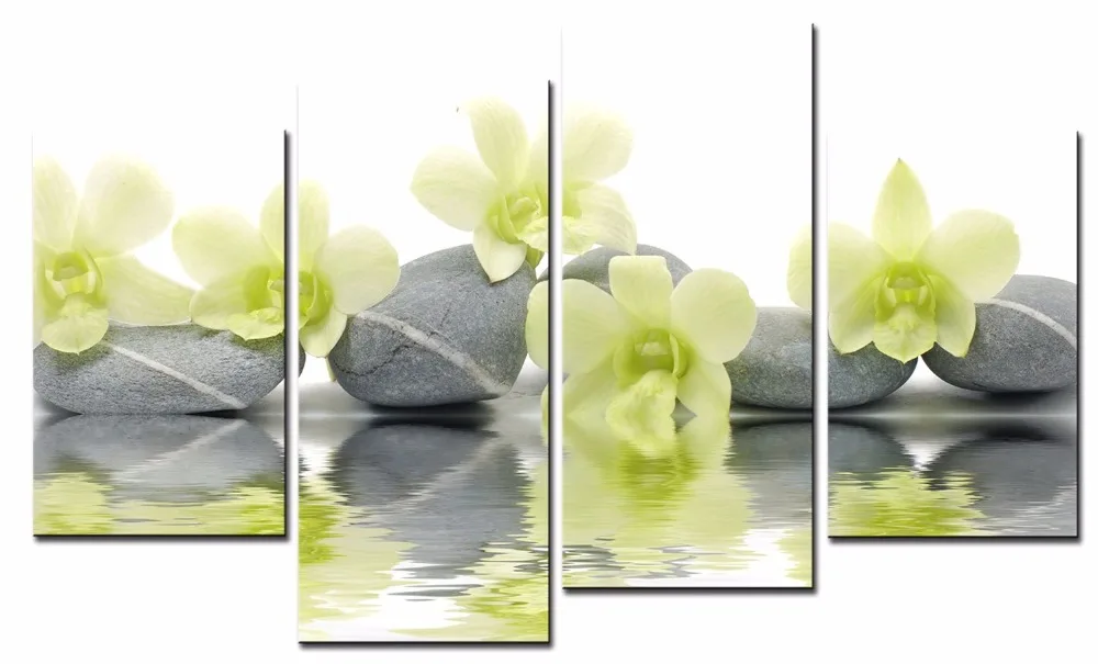 Горячие Рамку 4 шт./компл. красивый камень цветы Настенная картина для декора стен