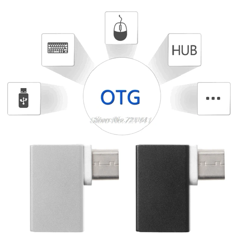 90 градусов Type C к USB 3 0 Женский OTG конвертер данных для Macbook Android Phone Электроника