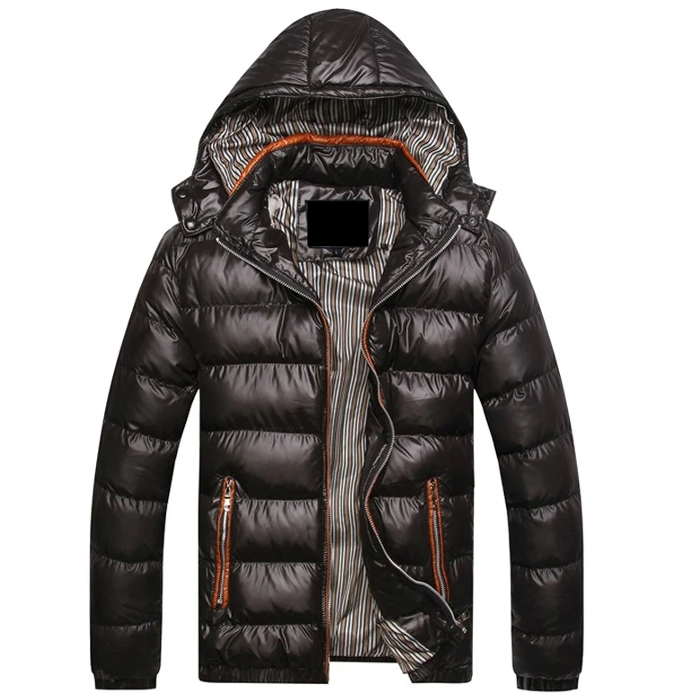 Новинка 7XL, однотонные мужские зимние куртки с капюшоном, мужские повседневные парки, мужские пальто, теплые блестящие пальто, приталенная брендовая одежда EA220