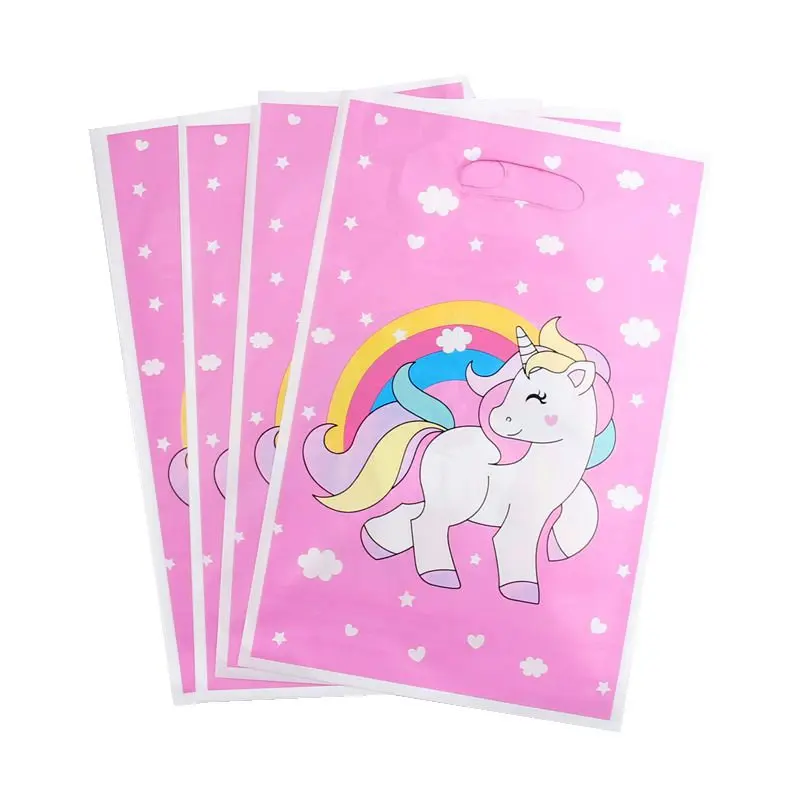 loot bag 10pcs 12 шт. бумажные подарочные пакеты в виде единорога вечерние бумажные пакеты в виде единорога для дня рождения, свадьбы, вечеринки, принадлежности для детского душа, коробка для конфет с наклейкой - Цвет: loot bag 10pcs