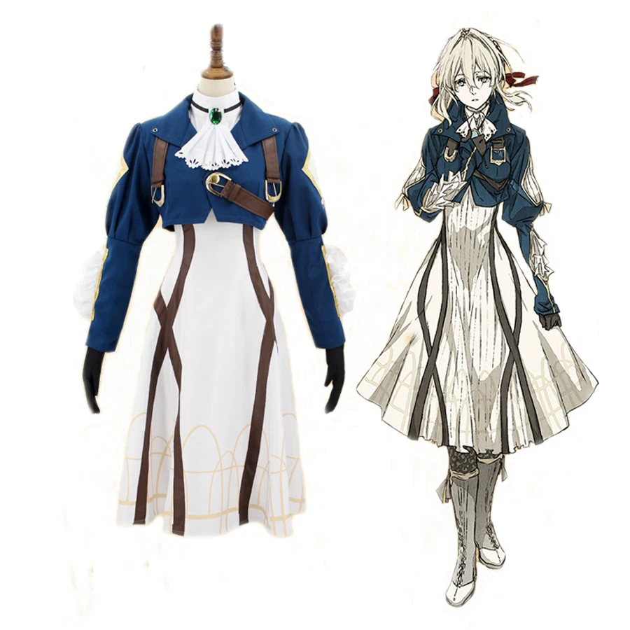 

2018 Japanese Anime Violet Evergarden Cosplay Costume For Women Violet Gothic Uniforms Memory Doll Maiden Dress Suit Gown