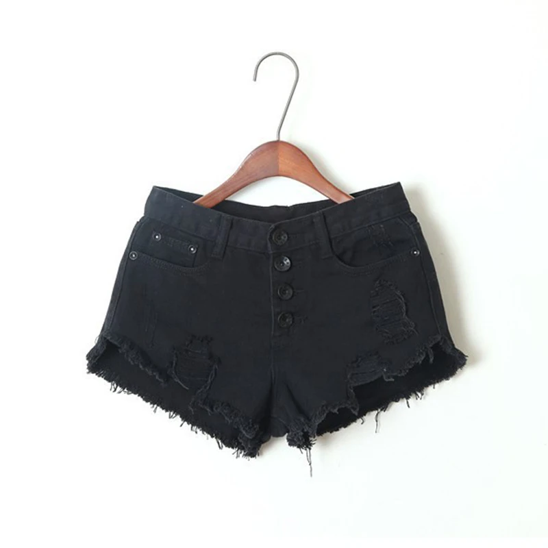 

New Arrival Sexy High Waist Womens Denim Shorts Summer femme Mini Jeans Hot Shorts Hole Tassel Pockets Loose Casual Trousers