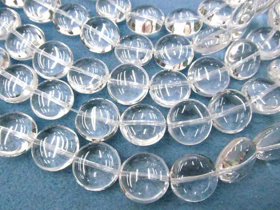AA GRADE 8-16mm full strand natural clear white rock quartz round ball beads disc roundel bead | Украшения и аксессуары