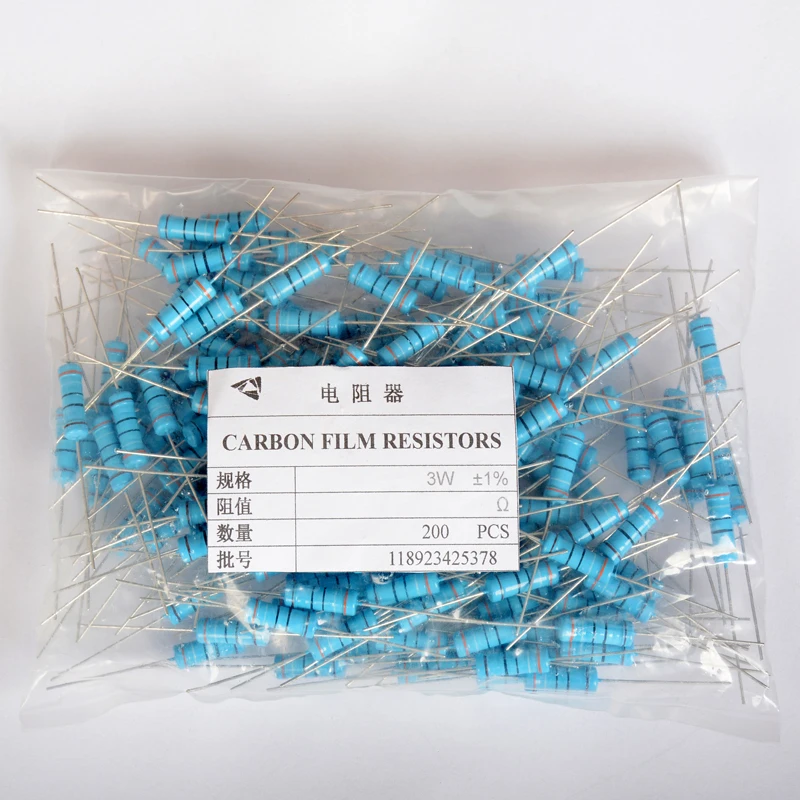 

75 Pcs 3W METAL film resistor.1 Ohm ~ 20 ohm or 27 ohm ~ 750 ohm 1% Assorted Kit Resistance 15 Values*5pcs