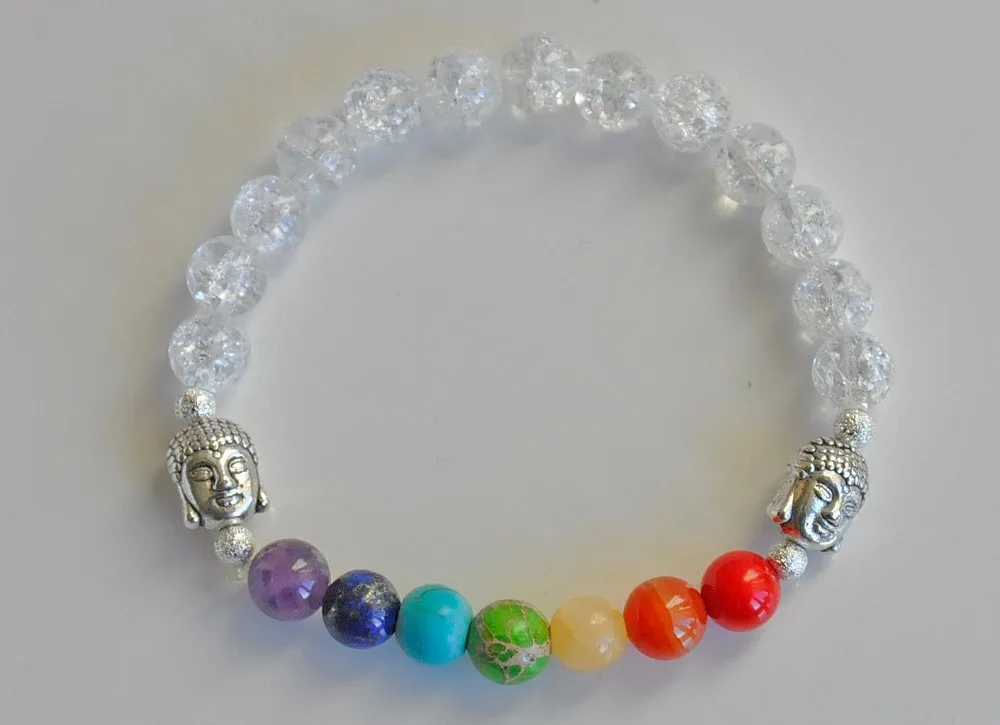 Кристалл Кварцевый Камень Будда чакра исцеляющая энергия браслет медитация Йога