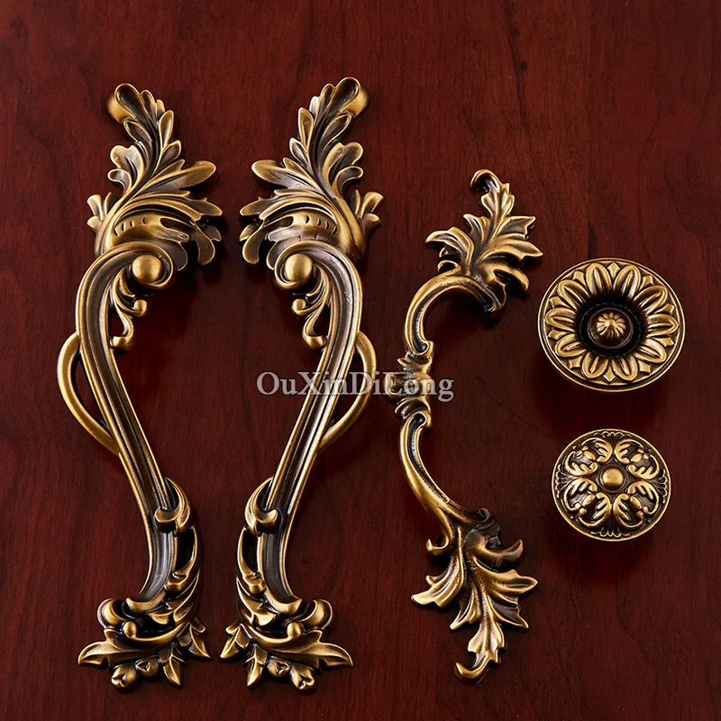 Высокое качество 10 шт. латунная Мебельная ручка Европейский антикварный ящик