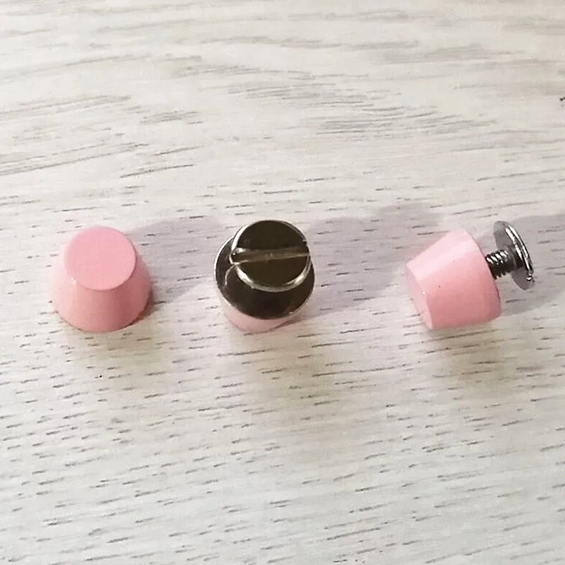 pink XUNZHE 10 шт. ковш заклепки DIY винт с покрытием Медь плоская заклепка Кнопка багаж ножные кожаные винты металлические заклепки для одежды - Цвет: pink