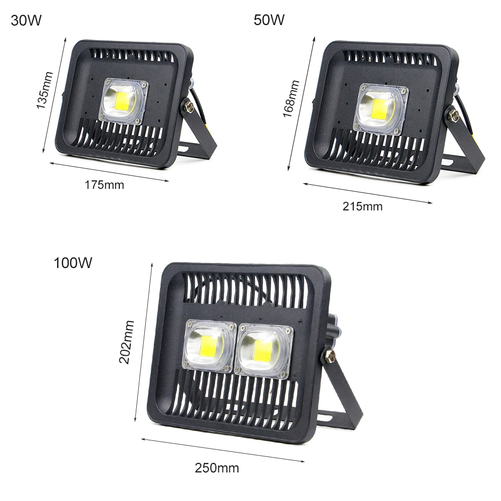 Светодиодный прожектор DBF 100 Вт 50 30 IP66 водонепроницаемый 220 В перем. Тока|30w floodlight|led