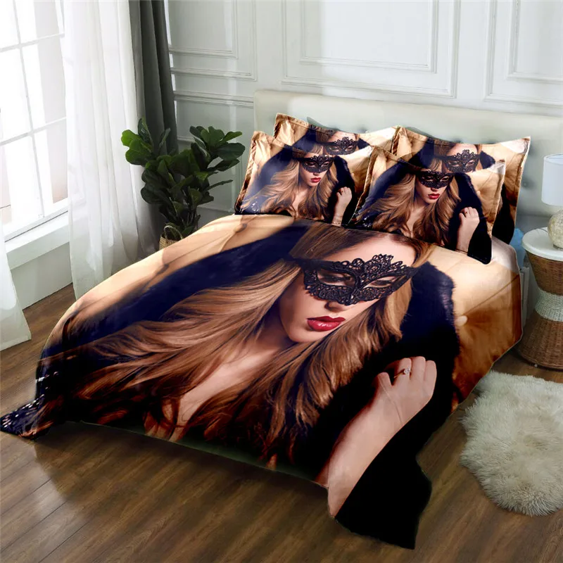 Комплект постельного белья из микрофибры с 3D принтом 4 шт.|bed sheet|duvet cover setbedding set |