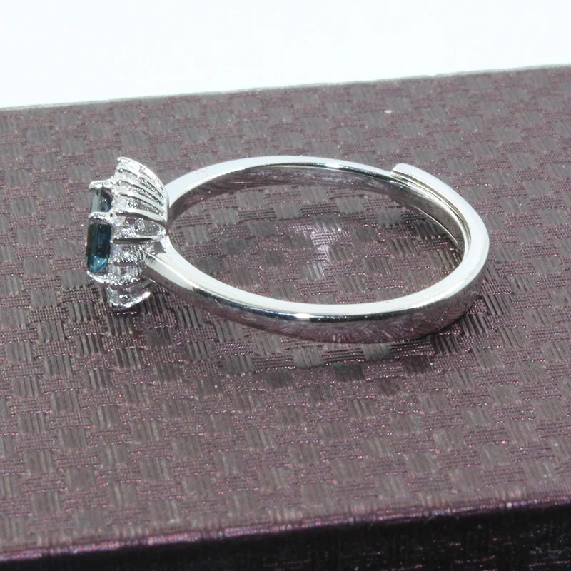CoLife Jewelry Natural Sapphire Ring for Engagement 4mm Princess Square Cut Silver 925 | Украшения и аксессуары